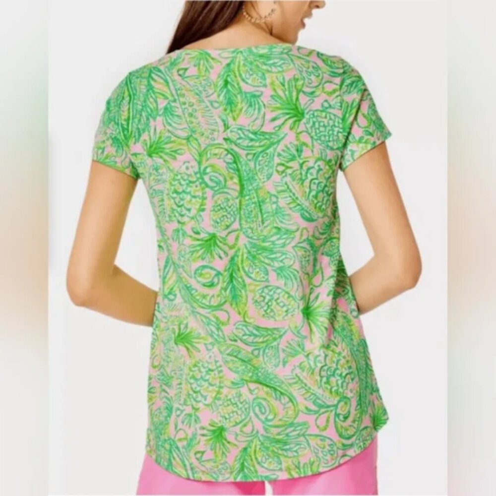 Lilly Pulitzer Etta Scoop Neck Tee Size M - New In Tag - Picture 3 of 4